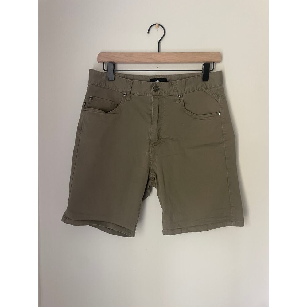 Rusty Cargo Shorts Men’s 30 Khaki Y2K Logo Skater Surfer Baggy Retro Classic